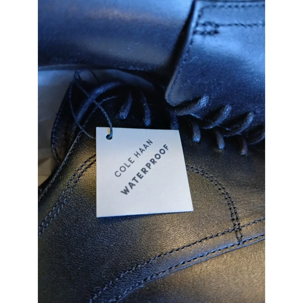 Cole Haan Mens ME Cap Oxford Black Waterproof Leather Dress Shoes C34136 Size 10
